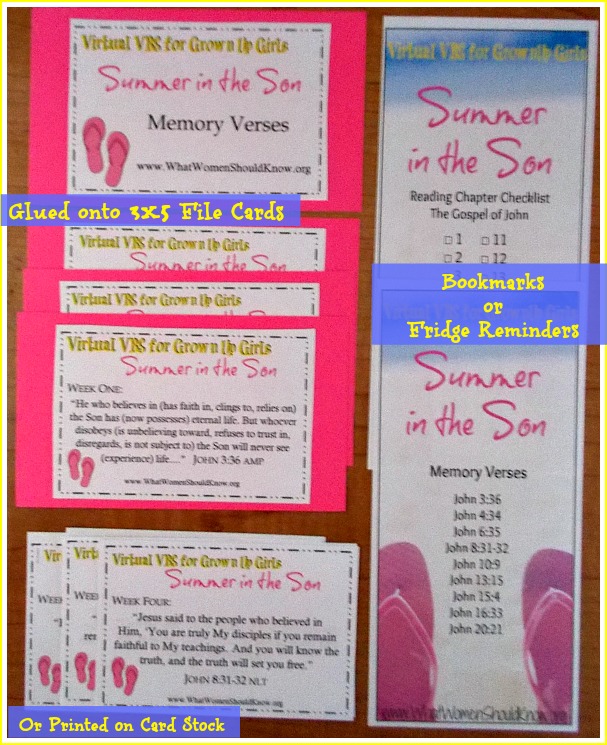 Summer In the Son Memory Verse Printables