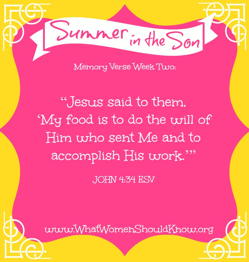 Summer in the Son Memory Verse, Week Two