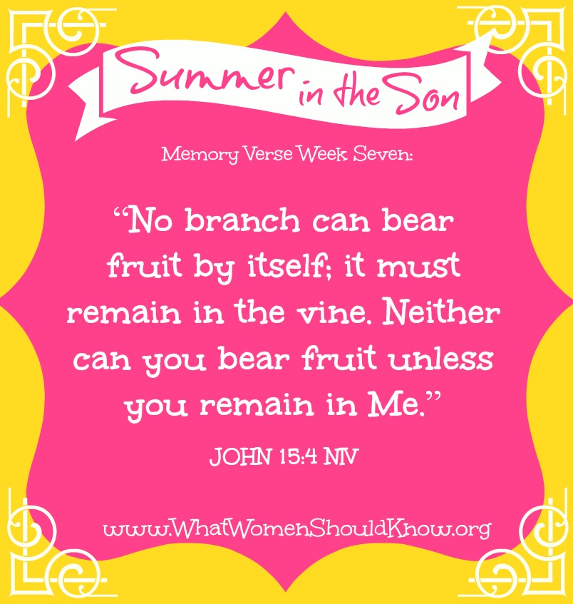 Summer in the Son Memory Verse: Week 7