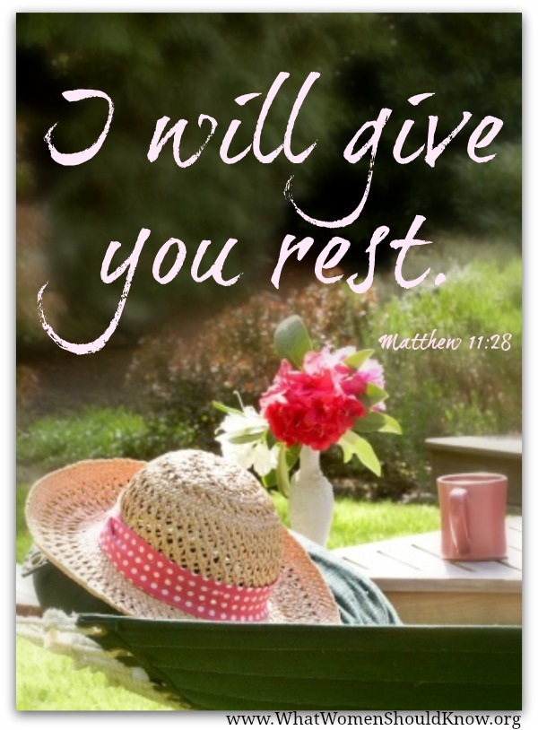I will give you rest... Matthew 11:28